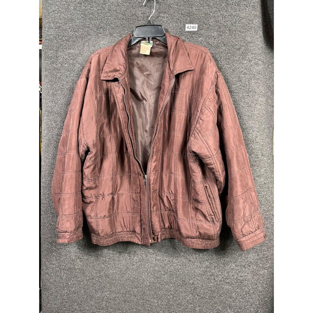 Outbrook Jacket Mens XL Quilted Full Zip Lightweight Silk Vintage Rare